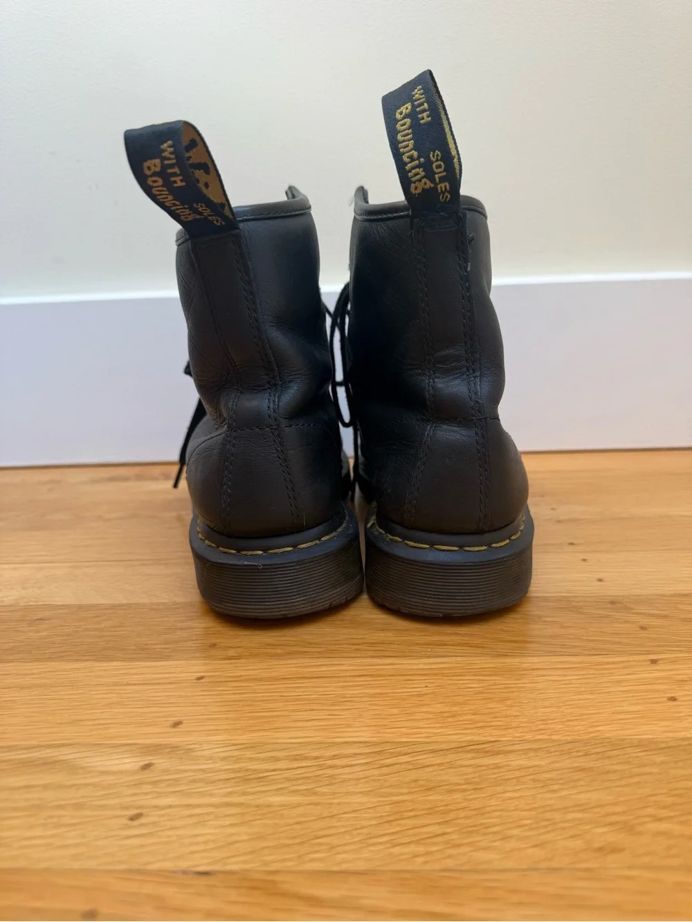 Dr. Martens 1460 Black Leather Lace-Up Boots, size 39/8